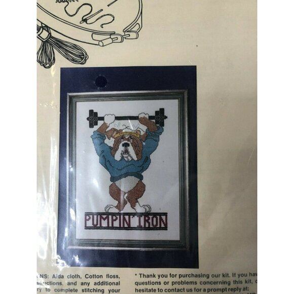Vintage Studio M Needlecraft Cross Stitch BullDog - Picture 2 of 5